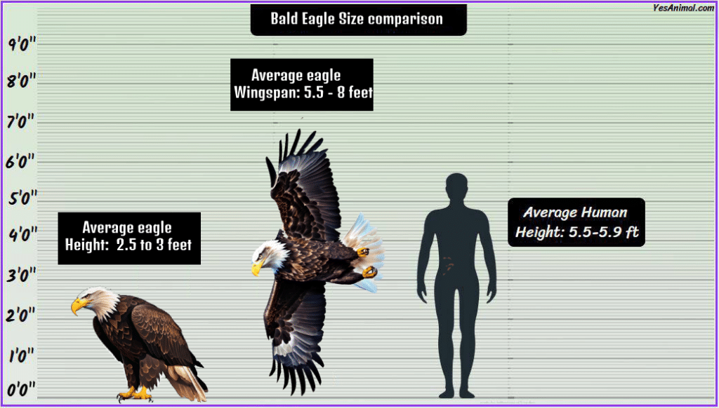 Bald Eagle Size Comparison to Human