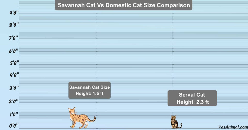 Savannah Cat Vs Domestic Cat Size Comparison