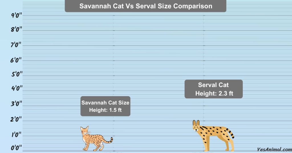 Savannah Cat Vs Serval Size Comparison